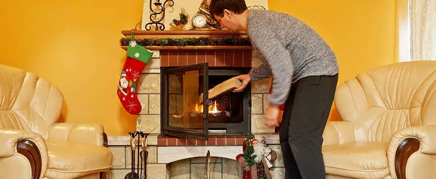 Rusted Metal Fireplace Restoration in Asheville, North Carolina